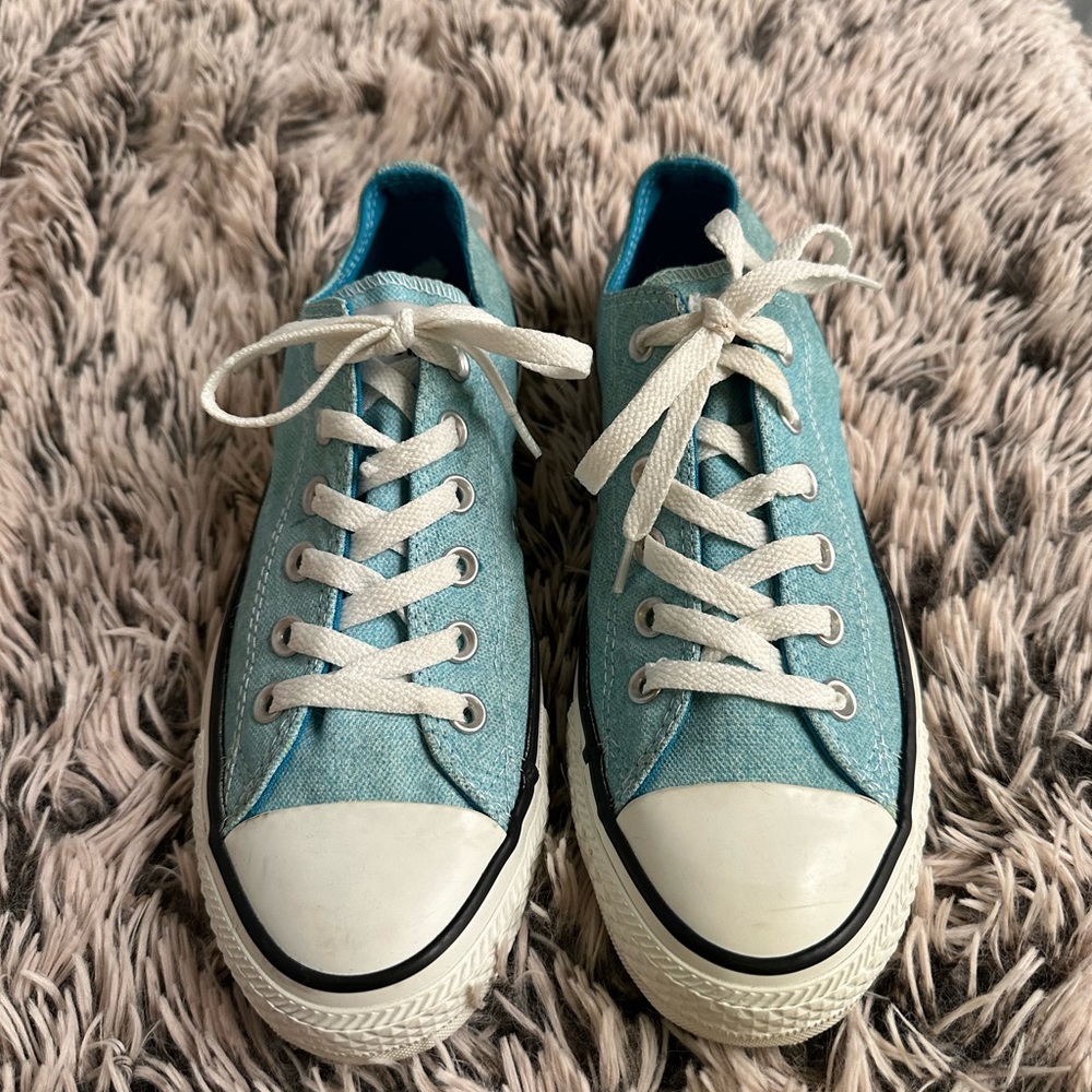 Pre-Faded Turquoise Converse All-Stars M-6 / W-8 EUC